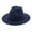Blue, variant on Unisex Fashion Wide Wool Belt Flat Top Fedora Hat Party Church Hats Cap