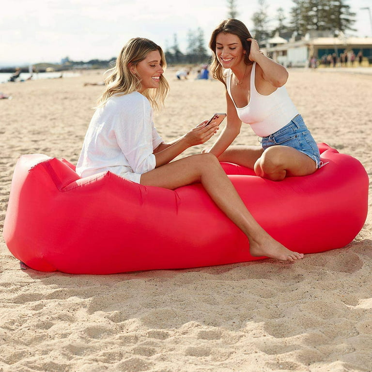 Inflatable Sun Lounger Outdoor Furniture Camping Lazy Bag Air Sofa Beach  Bed