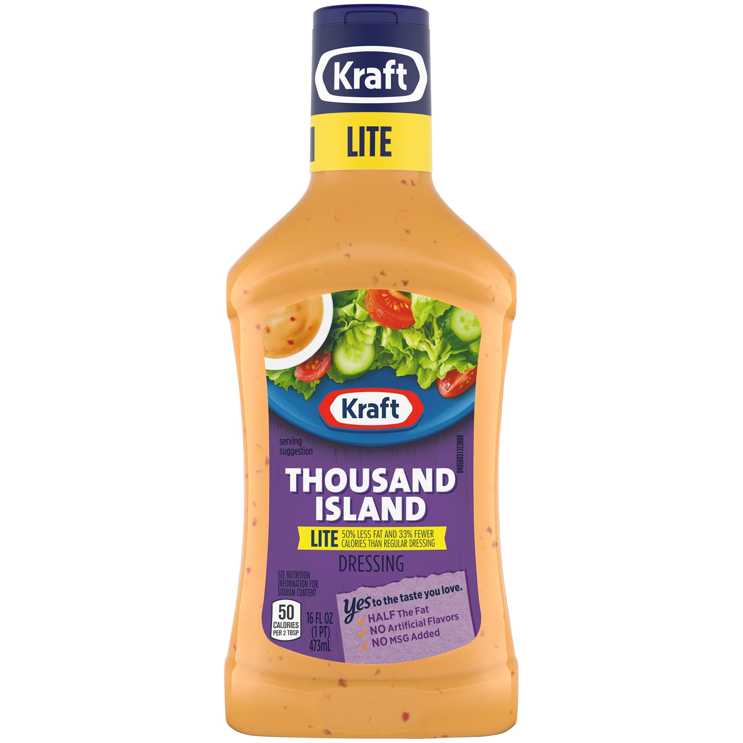 Kraft Thousand Island Lite Dressing, 16 fl oz Bottle - Walmart.com