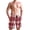 Red and White Plaid, variant on Dailycode Men's Quick Dry Swim Trunks Beach Shorts Casual Summer Board Shorts with Pockets, Navy and White Plaid