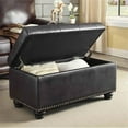 thumbnail image 2 of Pemberly Row Modern / Contemporary Ottoman in Espresso Faux Leather, 2 of 3