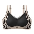 thumbnail image 2 of Womens Seamless Bra, Full Coverage Soft Support Bra with Adjustable Straps, Stylish Design, Comfort T-Shirt Bra | VerBelle,Black 2XL, 2 of 4