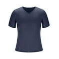 thumbnail image 5 of BXINGOHAI Mens Casual Slim Fit Short Sleeve T-Shirts Soft Lightweight V-Neck Dark Blue,2XL, 5 of 7