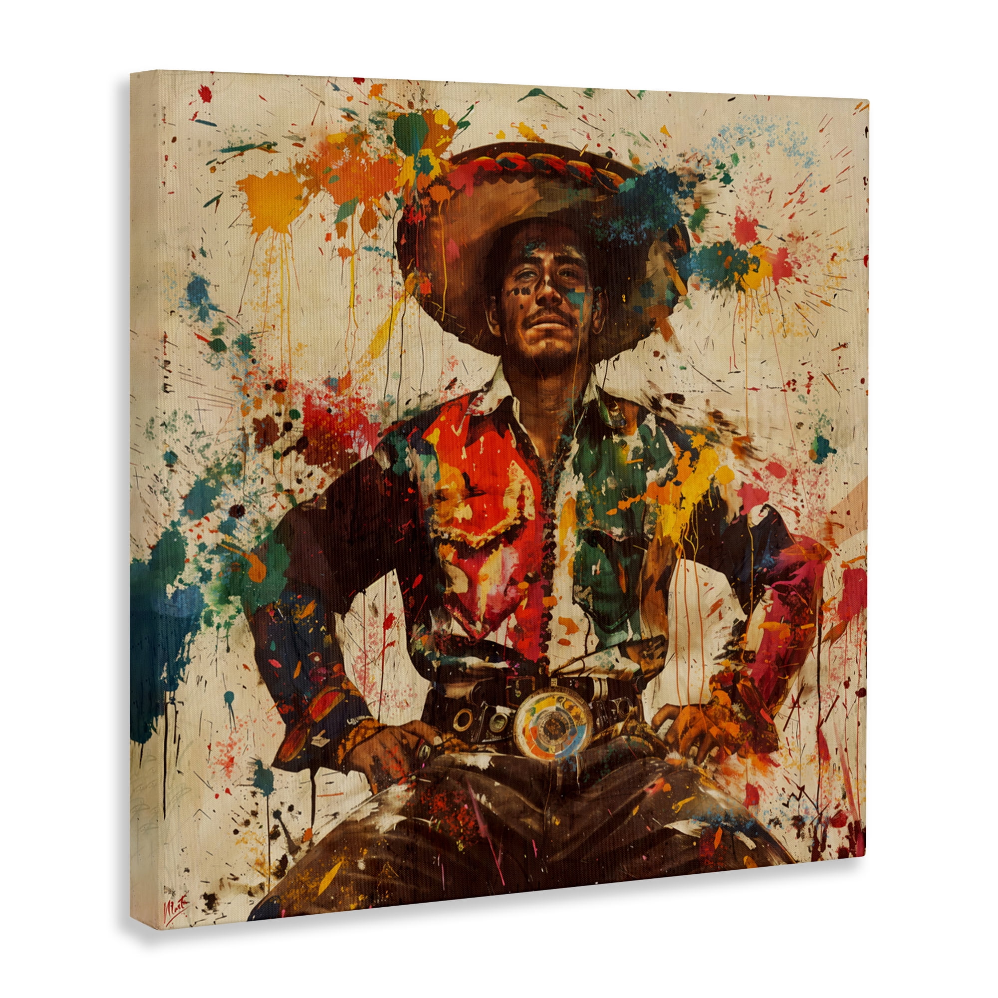 Stupell Industries El Mexicano with Paint Splatters Canvas Wall Art, design by Marta Wiley