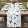 thumbnail image 4 of Blue Starfish Coastal Table Runner 70 Inches, Summer Beach Coral Ocean Bed Runner Dresser Scarves Tabletop for Indoor Outdoor Parties/Ceremony/Banquet, 13" x 70", 4 of 9