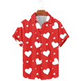 thumbnail image 2 of Tungbrin Valentine's Day Shirt for Men Big and Talls Lapel Short Sleeve Button down Shirts Cute Graphic Printed Tops, 2 of 5