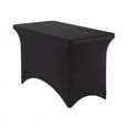 Black Stretch Fabric Table Cover, 4'
