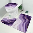 thumbnail image 2 of Purple Gold Wave Marble Bathroom Rugs Sets 3 Piece,Toilet Cover Set,Absorbent Non Slip Bathroom Mats Sets with U-Shaped Contour Rug Toilet Rug Set, 2 of 5