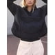 thumbnail image 4 of Chaqueta de algodón con capucha de color liso con bolsillo plegable para la cabeza, chaqueta de manga larga para mujer, 4 of 5