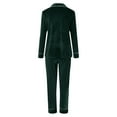 thumbnail image 5 of Sngxgn Women's Pajama Sets Lounge Set Long Sleeve Top and Shorts Loungwear(Green,L), 5 of 5