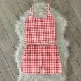thumbnail image 4 of jobturf Lounge Sets for Women Summer Fashion Plaid Pajama Set Spaghetti Straps Scoop Neck Tank Tops and Shorts Matching Pjs 2 Piece Outfits, 4 of 8
