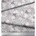 thumbnail image 2 of Soimoi White Cotton Voile Fabric Leopard Animal Skin Decor Fabric Printed Yard 42 Inch Wide, 2 of 3