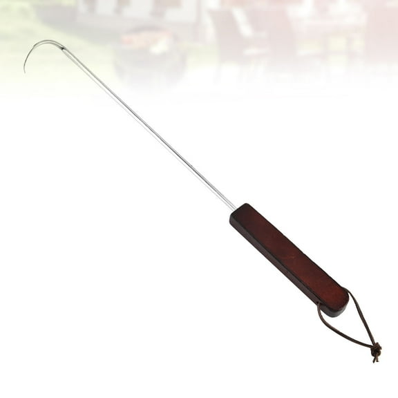 HEALEEP 2Pcs Bbq Metal Skewers Stainless Steel Bbq Sticks Non-slip Bending Hook Bbq Utensils for Grill