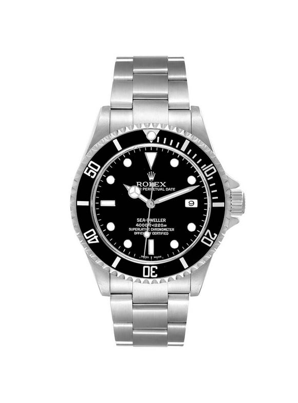 Pre-Owned Rolex Seadweller 16600 Black Dial Steel Mens Watch