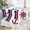 thumbnail image 4 of Set of 4 Red Blue Nautical Ocean Sea Throw Pillow Covers Ship Sail Boat Anchor Whale Compass 12x20 Inch Marine Animal Sailing Pillow Cases Super Soft Coastal Home Decor Lumbar Cushion Cover, 4 of 6