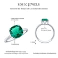 thumbnail image 5 of Cushion Cut Lab Created Emerald Solitaire Ring with Diamond for Women (2 Carat), 14K White Gold, US 11.50, 5 of 8