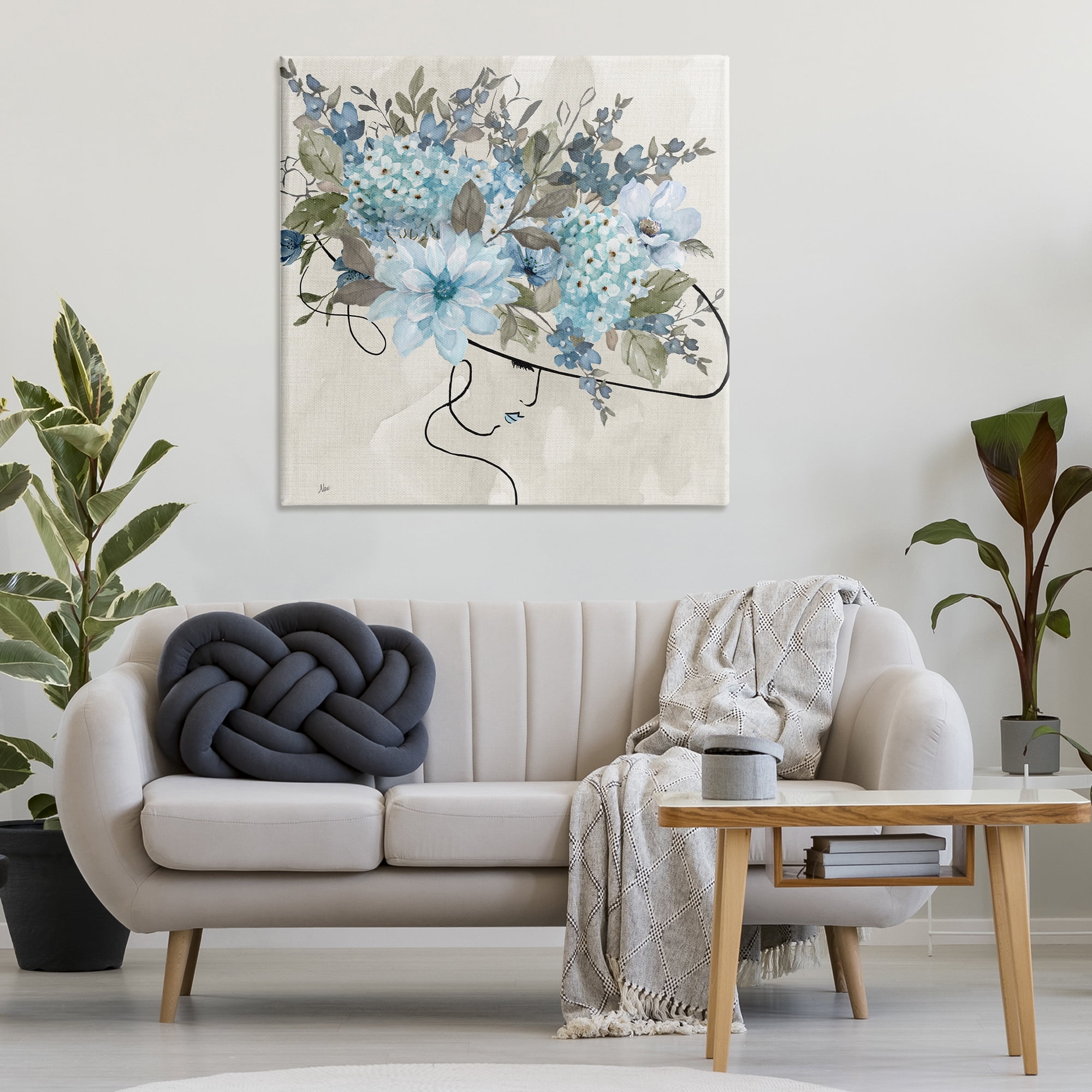 Stupell Industries Floral Fashion Hat Botanical & Floral Painting Gallery Wrapped Canvas Art Print Wall Art, 36 x 36