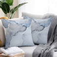 thumbnail image 2 of Throw Pillow Covers 18x18 Inch Set of 2, Marble Blue Waterproof Outdoor Pillow Covers, Modern Abstract Ink Painting Luxury Decorative Cushion Pillowcases for Couch, Sofa, Bed, Garden, Patio, 2 of 9