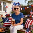 thumbnail image 5 of KUNPENG 4th of July Headband, Independence Day Accessories, Patriotic Party Favors, 4th of July Decorations, 9 x 9 Inch, 1 Pc, Red White and Blue Tinsel Headpiece, Memorial Day, 5 of 7