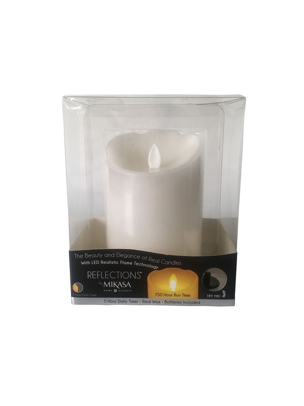 Home Accents Realistic 4X6 inch Wax Flameless LED Candles, White