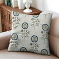 thumbnail image 4 of 2-Pack of Mughal Flower Pillow Covers: 16x16 inch Linen Cushion Cases,Throw Pillow Covers for Bed Sofa Home Car Bedroom, 4 of 7