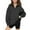 Black, variant on Family gifts 5-14 Years Middle Big Girls Half Zip V-neck Sweatshirt Long Sleeve Pullover Tops Kids Fleece Sweatshirts Red 5 Years