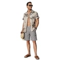 thumbnail image 6 of GENTS BLISS Cargo Men Linen Shorts Elastic Waist Drawstring Shorts for Men Summer Beach Shorts with Pockets, 6 of 10