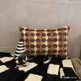 thumbnail image 3 of Fall Decor Oblong Pillow Cover Orange, 12"x26" (30x65 cm) Velvet Cut Velvet, Geometric Cushion Covers, Geometric Modern Style - Orange Rhythms, 3 of 9