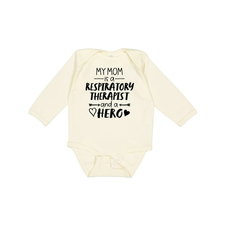 

Inktastic My Mom is a Respiratory Therapist and a Hero Boys or Girls Long Sleeve Baby Bodysuit