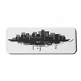 thumbnail image 1 of City Computer Mouse Pad, Pattern of Contemporary Art Style Silhouettes of Buildings Paint Drops, Rectangle Non-Slip Rubber Mousepad Large, 31" x 12" Gaming Size, White and Charcoal Grey, by Ambesonne, 1 of 2