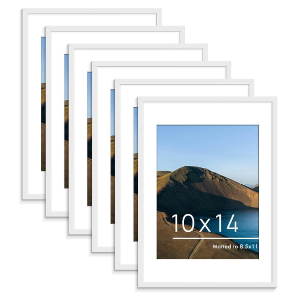 Juego de 6 marcos de fotos PEALSN blancos de 10 x 14 para pared o mesa