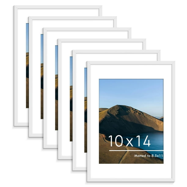 Juego de 6 marcos de fotos PEALSN blancos de 10 x 14 para pared o mesa