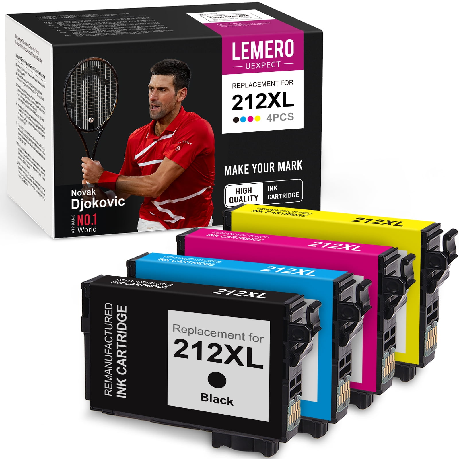 Magenta HOT Remanufactured Ink Cartridge Replacement for Epson 212 XL 212XL T212XL320 for Workforce WF-2830 WF-2850 Expression XP-4100 XP-4105 Printers 