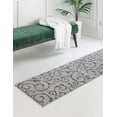 thumbnail image 4 of Unique Loom Floral Shag Collection Area Rug - Carved (2' x 6' 9" Runner Light Gray and Gray), 4 of 10