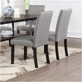 thumbnail image 3 of Modern 7-Piece Dining Set with Rectangular Table, 6 Gray Upholstered Chairs, and Storage Shelf, 3 of 9