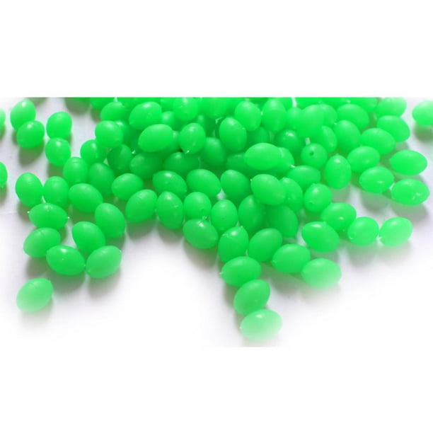 Luminous Fishing Beads Green Glow Fish Beads Oval Plastic Beads