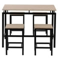 thumbnail image 3 of Segmart Counter Height Dining Set, 5 Piece Dining Table Set with 4 Chairs, Pub Table Set Kitchen Table Set for 4, Space-Saving Bistro Table Sets for Kitchen Dining Room Living Room, Oak, H554, 3 of 12
