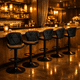 thumbnail image 4 of Sillas de Bar y Barra de Cocina de Acabado Moderno con Respaldo y Reposapies de Altura Ajustable - Bancos Giratorios para Bar con Asiento Acolchado Diseño Elegante Set 4 Sillas, 4 of 7