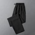 thumbnail image 2 of YLSDY Baggy Casual Pants for Men Fall Straight Leg Lightweight Beach Lounge Pants Breathable Drawstring Loose Trousers Black XXXL, 2 of 4