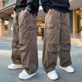 thumbnail image 6 of Gibobby Boys Pants Little Boys Sweatpants Kid Pants Athletic Elastic Waist Soft Lightweight Pants With Pocket Drawstring 2T 3T 4T 5T 6T Big Boys Pants(11-12 Years,Brown), 6 of 6