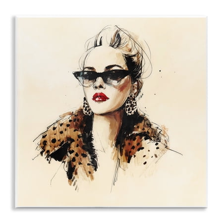 Stupell Industries Glam Leopard Sonata Portrait Wall Plaque Art, design by Svetlana Aleynikova