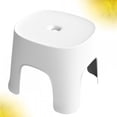 thumbnail image 4 of Taburete de plástico multiusos, antideslizante, bajo, para usar zapatos, para baño, pequeño, para el hogar (blanco), 4 of 7