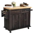 thumbnail image 3 of Kitchen Island Cart Kitchen Bar Serving Cart Rolling On Wheels Spice Rack Towel Holder Utility Storage Trolley With Drawers, 3 of 7