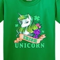 thumbnail image 4 of Inktastic St Patricks Day Irish Unicorn Illustration with Shamrocks Youth T-Shirt, 4 of 5