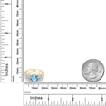 thumbnail image 3 of Gem Stone King 18K Yellow Gold Plated Silver Swiss Blue Topaz and Lab Grown Diamond Engagement Ring for Women | 3.73 Cttw | Round 8MM | Gemstone November Birthstone | Size 9, 3 of 4