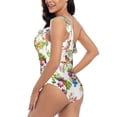 thumbnail image 4 of Haiem Birds And Flowers Women's One Piece Swimsuits Tummy Control One Shoulder Bathing Suits Ruffle Swimwear-X-Large, 4 of 8
