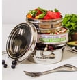 thumbnail image 6 of Stainless Steel Lunch Box, 3 Tier Round with Spork, 40 Oz, 6 of 9