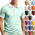 thumbnail image 2 of Men's Moisture Wicking Golf Polo Shirt, Short Sleeve Breathable Quick Dry Shirts for Men Mint Green S, 2 of 8