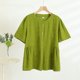 thumbnail image 2 of Mujeres de Verano Tops Suelto Ajuste Color Sólido 1/2 Manga Cuello Redondo Top Casual, Blusa de Poliéster de Moda para las Mujeres, Lavado de Manos Primavera Y Verano, 2 of 5
