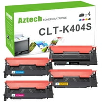 Aztech CLT-K404S Black Cyan Yellow Magenta Toner Cartridge for Samsung C430W, C480FW Printers, 4-Pack